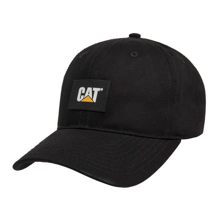Logo Label Unstructured Cap | Black | CAT Apparel