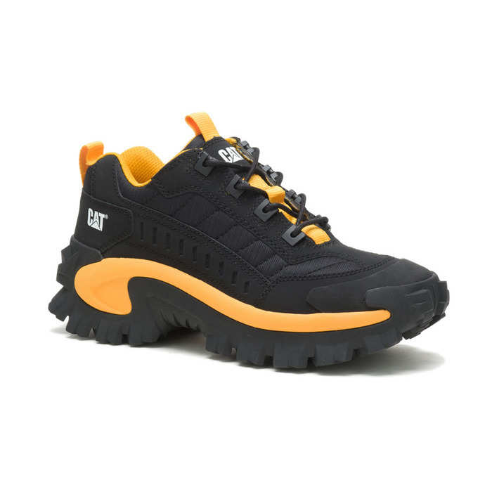 INTRUDER BLACK CAT YELLOW UNISEX LEATHER SHOE CAT FOOTWEAR